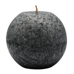 Kugelkerze aus Stearin, Anthrazit, Ø80 mm, 100% pflanzliches Wachs, KERZENFARM HAHN, Brenndauer ca. 25h