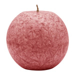 Kugelkerze aus Stearin, Rot, Ø80 mm, 100% pflanzliches Wachs, KERZENFARM HAHN, Brenndauer ca. 25h