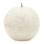 Kugelkerze aus Stearin, Elfenbein, Ø80 mm, 100% pflanzliches Wachs, KERZENFARM HAHN, Brenndauer ca. 25h