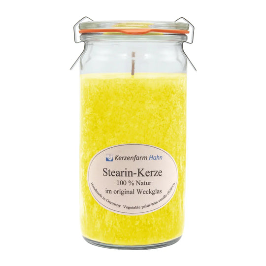 Duftkerze im XL-Weckglas®, 100% pflanzliches Stearin, 100% Natur, KERZENFARM HAHN, mit reinen ätherischen Ölen, Brenndauer ca. 40h