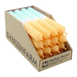 DIP DYE Stabkerzen aus Paraffin, 180/22 mm, Mandarin-Mint, KERZENFARM HAHN, Brenndauer ca. 7h, 16 Stück pro Verpackung