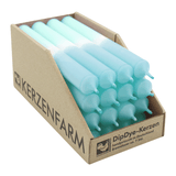 DIP DYE Stabkerzen aus Paraffin, 180/22 mm, Eisblau-Mint, KERZENFARM HAHN, Brenndauer ca. 7h, 16 Stück pro Verpackung - luterna.de