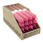 DIP DYE Stabkerzen aus Paraffin, 180/22 mm, Altrosa-Taupe, KERZENFARM HAHN, Brenndauer ca. 7h, 16 Stück pro Verpackung