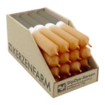 DIP DYE Stabkerzen aus Paraffin, 180/22 mm, Natur-Schlamm, KERZENFARM HAHN, Brenndauer ca. 7h, 16 Stück pro Verpackung