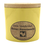 Bienenwachskerze im Glas, Gelb, 100% reines Bienenwachs, KERZENFARM HAHN, 70/70 mm, Brenndauer ca. 17h