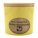 Bienenwachskerze im Trendglas, Gelb, 100% reines Bienenwachs, KERZENFARM HAHN, 70/70 mm, Brenndauer ca. 17h - luterna.de