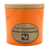Bienenwachskerze im Trendglas, Orange, 100% reines Bienenwachs, KERZENFARM HAHN, 70/70 mm, Brenndauer ca. 17h - luterna.de