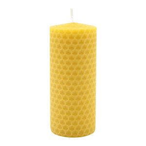 Waben-Stumpenkerze, 100% reines Bienenwachs, KERZENFARM HAHN, 100/40 mm, Brenndauer ca. 6h