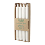 PURE NATURAL WAX Stabkerzen, Natural, WENZEL, 250/23 mm, Brenndauer ca. 10h, plastikfrei, 4 Stück