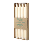 PURE NATURAL WAX Stabkerzen, Sahara, WENZEL, 250/23 mm, Brenndauer ca. 10h, plastikfrei, 4 Stück