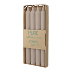 PURE NATURAL WAX Stabkerzen, Sand, WENZEL, 250/23 mm, Brenndauer ca. 10h, plastikfrei, 4 Stück