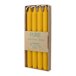 PURE NATURAL WAX Stabkerzen, Natur, WENZEL, 250/23 mm, Brenndauer ca. 10h, plastikfrei, 4 Stück