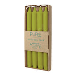 PURE NATURAL WAX Stabkerzen, Olive, WENZEL, 250/23 mm, Brenndauer ca. 10h, plastikfrei, 4 Stück