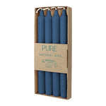 PURE NATURAL WAX Stabkerzen, Nachtblau, WENZEL, 250/23 mm, Brenndauer ca. 10h, plastikfrei, 4 Stück