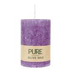 PURE OLIVE WAX, Erika, vegane Stumpenkerze, WENZEL, 90/60 mm, Brenndauer ca. 26h