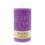 PURE OLIVE WAX, Erika, vegane Stumpenkerze, WENZEL, 130/70 mm, Brenndauer ca. 47h
