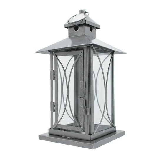 Hammerschlag-silberfarbene Stahlblechlaterne