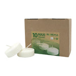 100% ÖKO-MAXI-TEELICHTER aus regionaler Bio-Masse, BIOKEMA, Ø58 mm, Brenndauer ca. 12h, ohne Aluminiumhülle, 10 Stück pro Verpackung