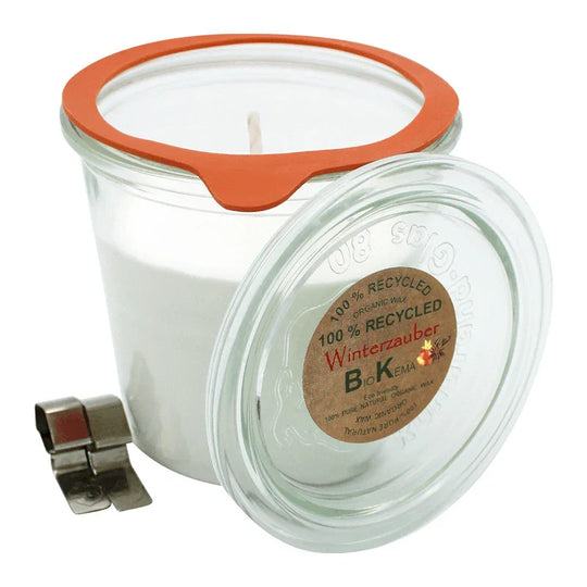 100% ÖKO-Duftkerze aus regionaler Bio-Masse im original Weckglas®, Winterzauber, BIOKEMA, 94/90 mm, 290 ml, Brenndauer ca. 46h