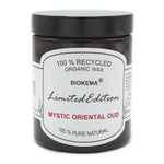 100% ÖKO-Duftkerze im Glas aus regionaler Bio-Masse, Mystic Oriental Oud, BIOKEMA, mit Schraubdeckel, 80/65 mm, 180 ml, Brenndauer ca. 28h