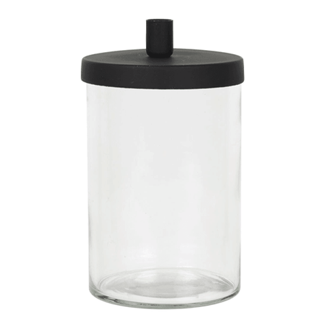 Kerzenhalter aus Glas für dünne Kerzen, mit Metalldeckel, H155/Ø90 mm, Ib Laursen - luterna.de