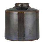 Kerzenhalter aus Keramik für Stabkerzen mit Ø22 mm, Dunkelbraun, H80/Ø78 mm, Ib Laursen