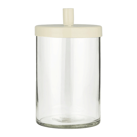 Kerzenhalter aus Glas für dünne Kerzen, mit Metalldeckel, H155/Ø90 mm, Ib Laursen - luterna.de