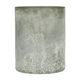 Kerzenhalter aus recyceltem Glas, staubig grün, Frost-Look, H130/Ø100 mm, Ib Laursen - luterna.de
