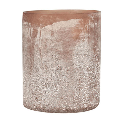 Kerzenhalter aus recyceltem Glas, faded rose, Frost-Look, H160/Ø130 mm, Ib Laursen - luterna.de