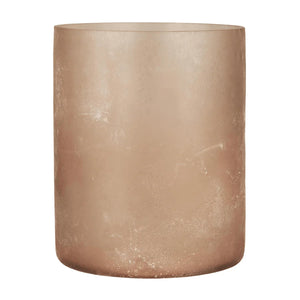 Kerzenhalter aus recyceltem Glas, Rosa, Frost-Look, H160/Ø130 mm, Ib Laursen