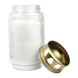 Laternenglas mit Golddeckel, Grabkerze aus Glas, Weiß, BOLSIUS, Brenndauer ca. 100h, 173/90 mm - luterna.de