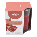 TRUE SCENTS, Duftkerze im Glas, groß, Pomegranate, Granatapfel, BOLSIUS, 95/95 mm, Brenndauer ca. 43h
