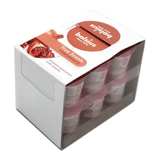 TRUE SCENTS, Duftvotivkerze, Pomegranate, Granatapfel, BOLSIUS, 53/45 mm, Brenndauer ca. 15h, 12 Stück pro Verpackung