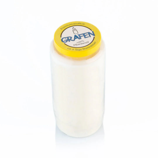 GRAFEN-Premiumöllicht, 100% reines Pflanzenöl, Weiß, Nr. 608, Brenndauer ca. 6 Tage, 151/68 mm, Karton mit 20 Stück