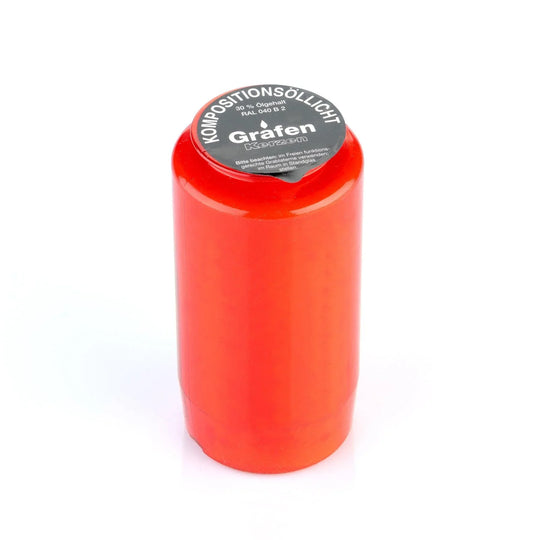 GRAFEN-Kompoöllicht, 30% Ölgehalt, Rot, Nr. 73, Brenndauer ca. 6 Tage, 136/68mm, Karton mit 20 Stück