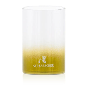 Grablampenschutzglas für kleine Grabkerzen, hitzebeständig, 100/65 mm, mit bernsteinfarbenem Farbverlauf