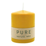 PURE NATURAL WAX, Natur, Stumpenkerze, WENZEL, 90/70 mm, Brenndauer ca. 30h, 100% plastikfrei