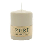 PURE NATURAL WAX, Sahara, Stumpenkerze, WENZEL, 90/70 mm, Brenndauer ca. 30h, 100% plastikfrei