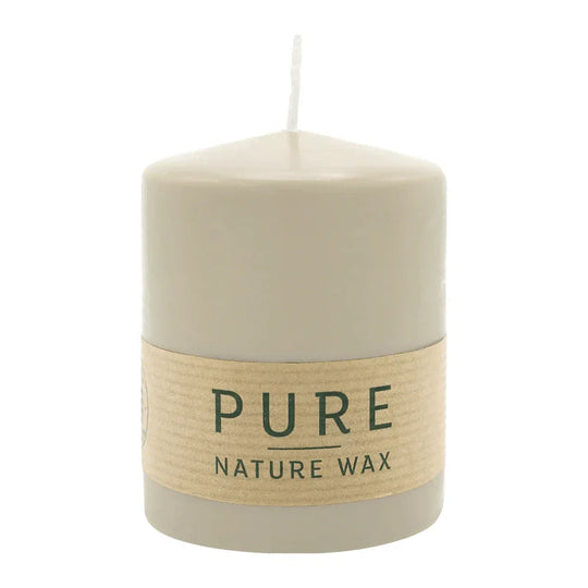 PURE NATURAL WAX, Sahara, Stumpenkerze, WENZEL, 90/70 mm, Brenndauer ca. 30h, 100% plastikfrei