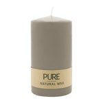 PURE NATURAL WAX, Sand, Stumpenkerze, WENZEL, 130/70 mm, Brenndauer ca. 47h, 100% plastikfrei