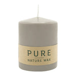 PURE NATURAL WAX, Sand, Stumpenkerze, WENZEL, 90/70 mm, Brenndauer ca. 30h, 100% plastikfrei
