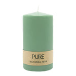 PURE NATURAL WAX, Smaragd, Stumpenkerze, WENZEL, 130/70 mm, Brenndauer ca. 47h, 100% plastikfrei
