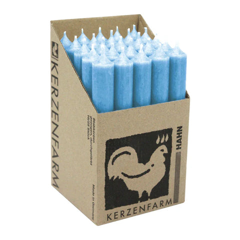 Stabkerzen Hellblau, 180/22 mm, KERZENFARM HAHN, Brenndauer 8h, 25 St.