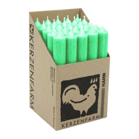 Stabkerzen Mint, 180/22 mm, KERZENFARM HAHN, Brenndauer 8h, 25 St.