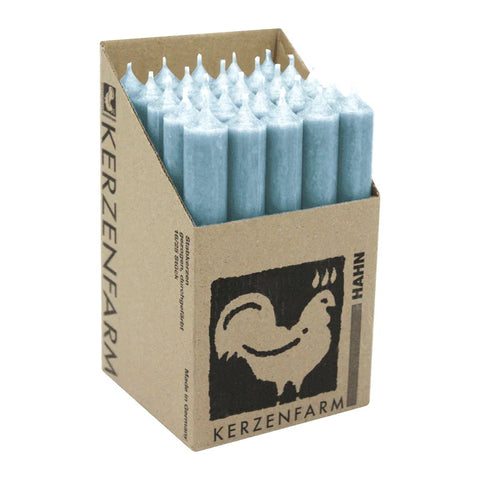 Stabkerzen Taubenblau, 180/22 mm, KERZENFARM HAHN, Brenndauer 8h, 25 St.