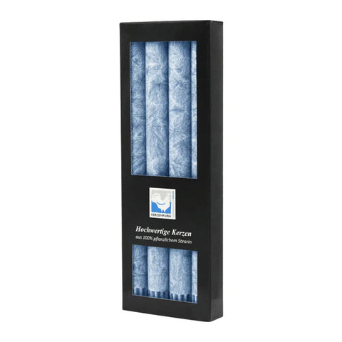 Stabkerzen aus Stearin Blau, 22/250 mm, KERZENFARM HAHN, Brenndauer 10h, 4 St.